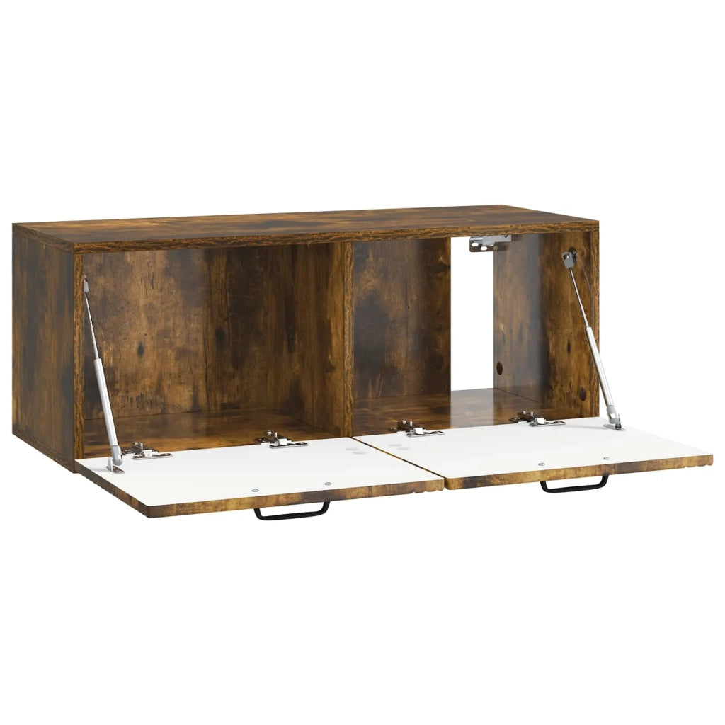 Mobile Porta TV da Muro-Credenza per TV sospesa Rovere Fumo 78,5 x 31 x 30 cm 711081