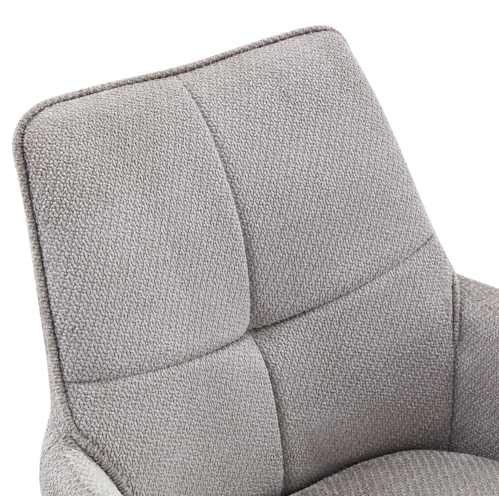 SEDIA girevole 360° in tessuto grigio e metallo nero