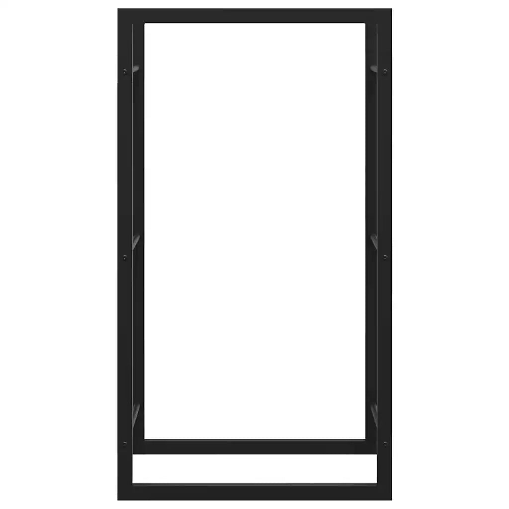 Portalegna Nero Opaco 50x28x94 cm Acciaio CFW5460932