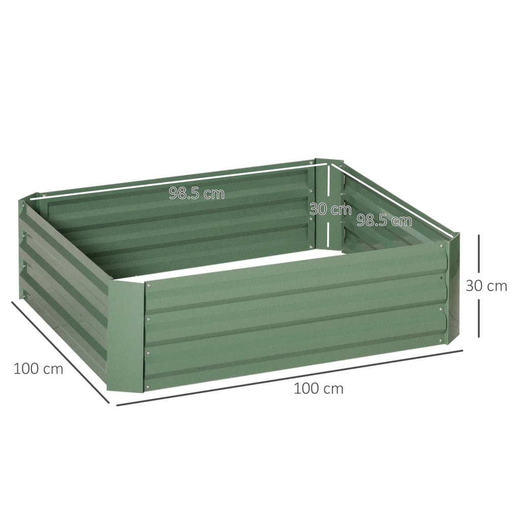 FIORIERA Set da 2 pezzi 100x100x30 cm Acciaio Verde per esterni