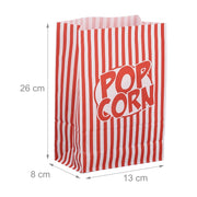 Lotto di 48 sacchetti per popcorn pratici retro serata cinema déco design 12 x 6 x 4 cm in carta rossa 13_0014712