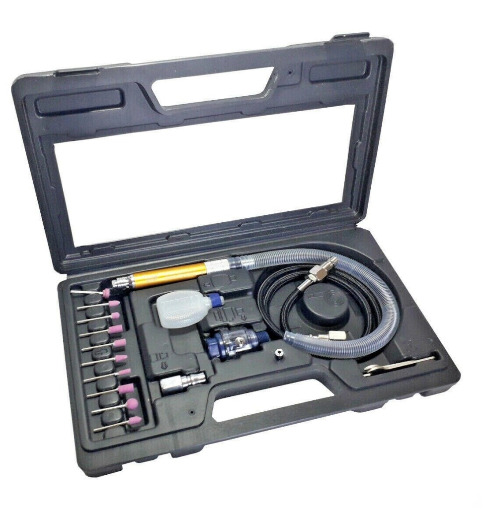 Kit 17 Pezzi SMERIGLIATRICE ARIA COMPRESSA FRESATRICE DRITTA LACCIO PNEUMATICO