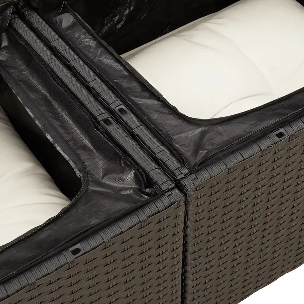 Set Divani da Giardino con Cuscini 7pz Nero Polyrattan 3326577