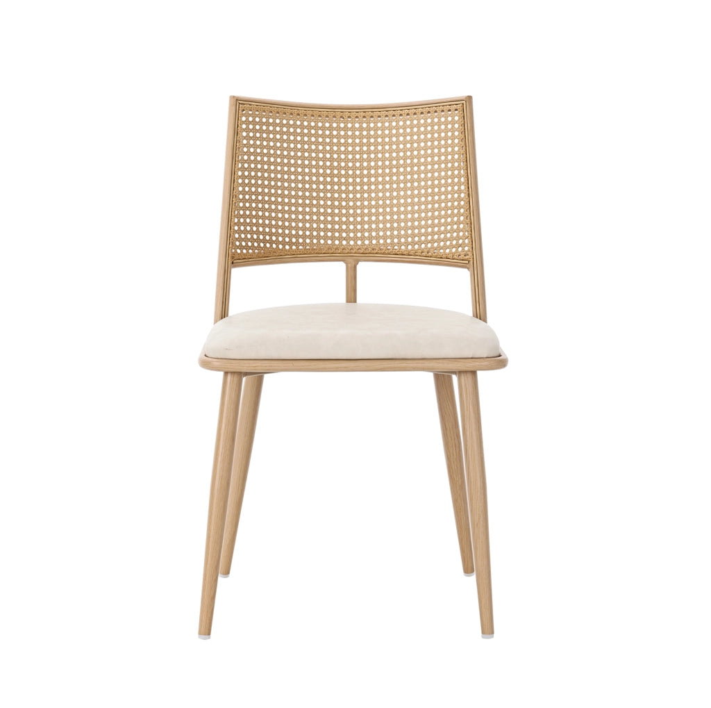 SEDIA DA PRANZO Set da 2 pezzi 60x59x49 cm Beige con schienale in rattan