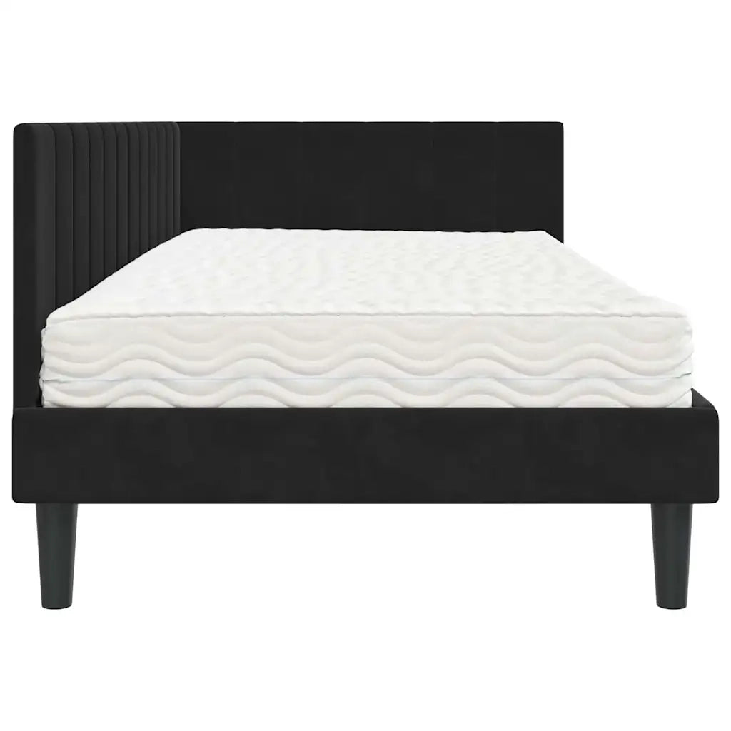 Struttura Letto Angolare con Materasso 2 pcs Nero Velluto 3393913