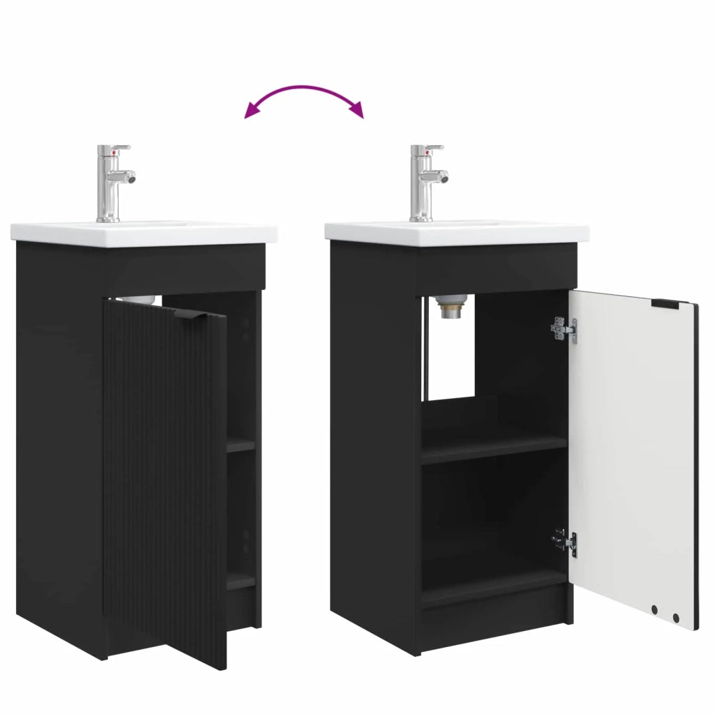 Mobile da bagno con Lavabo | Armadio Lavabo Nero 42 x 40 x 84,5 cm