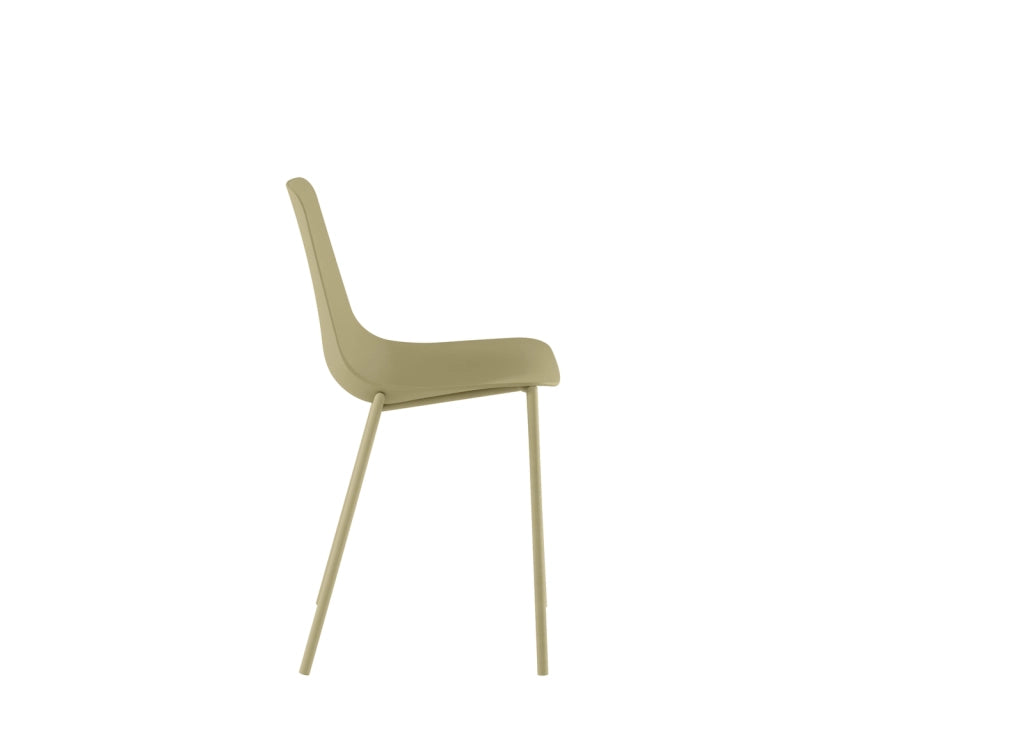 Sedia Frida Design Moderno in Polipropilene con Gambe in Metallo - Seduta Ergonomica per Arredo Interni Casa Ufficio - Colore Giallo