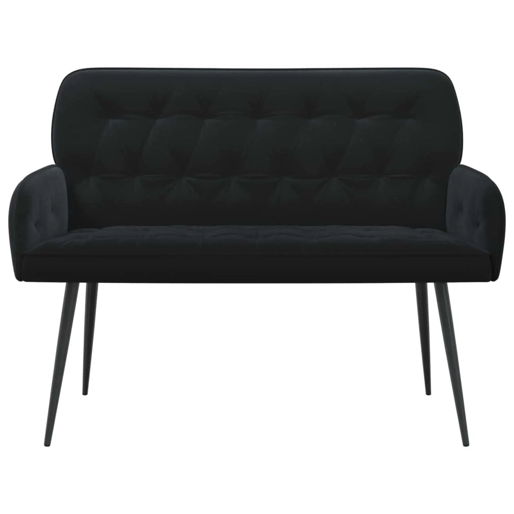 Divano a 2 posti con gambe in metallo 2 posto Nero Velluto 42051023