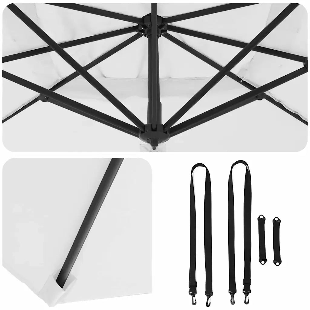 Ombrellone Sabbia 351 x 250 x 260 cm Poliestere e Alluminio 42003343