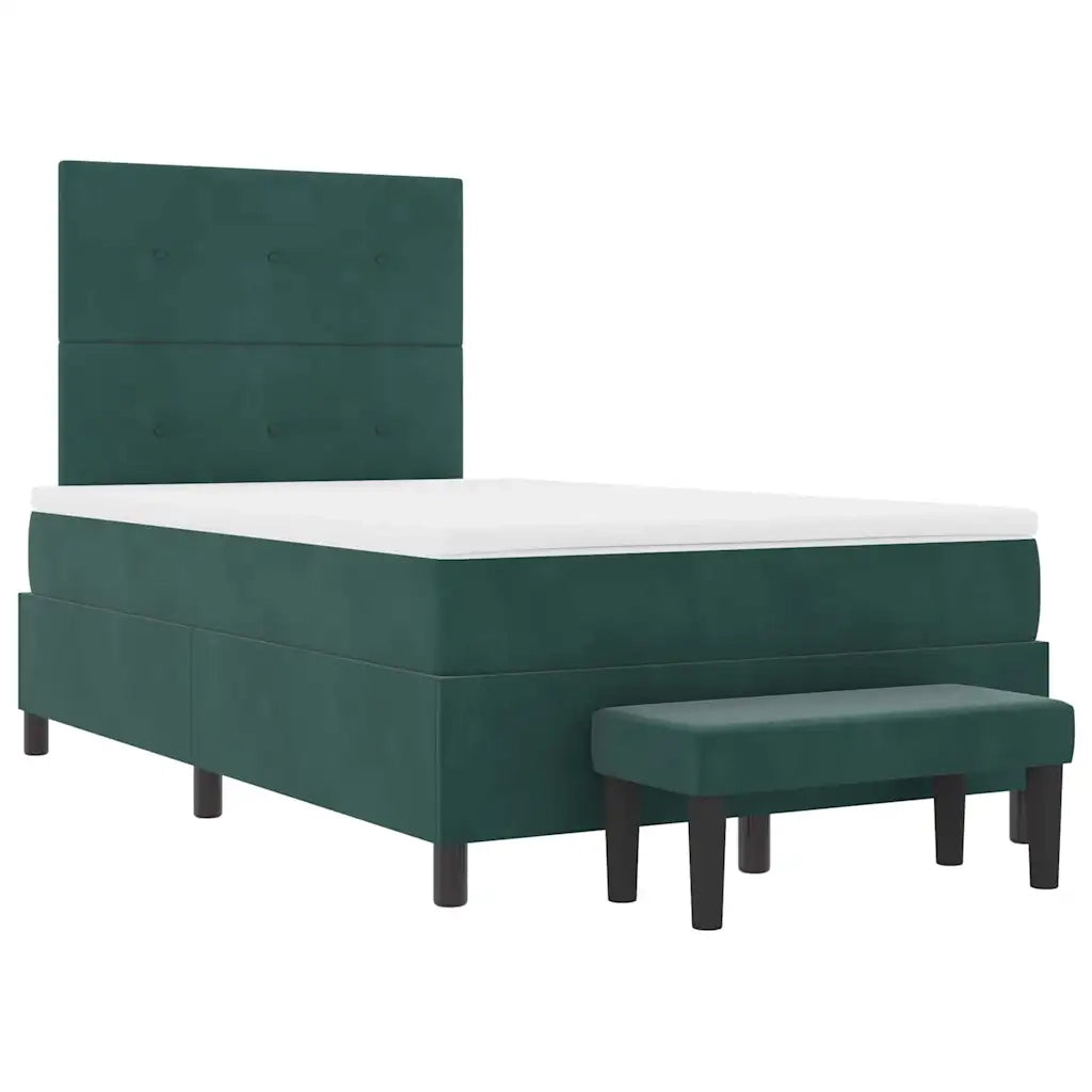 Letto a molle con cuscino Verde scuro 190 x 120 cm Velluto 3344501
