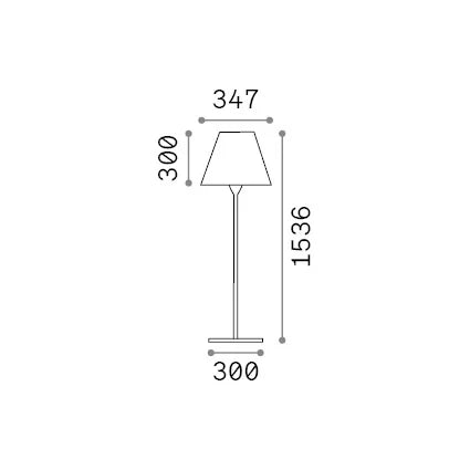 Lampada Da Terra Arcadia E27 Finitura Bianca IP44 Ideal Lux 153,6 Cm