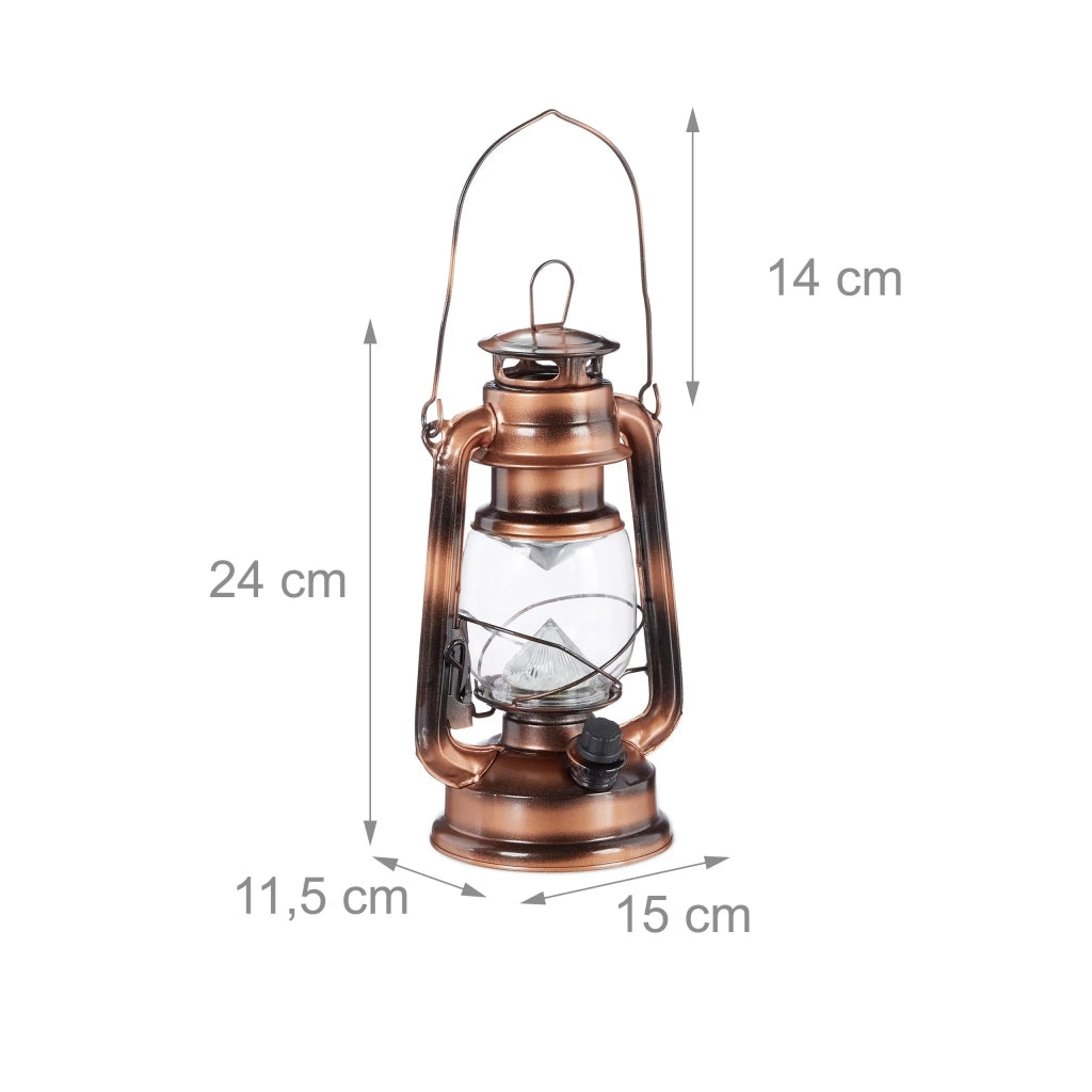 Lanterna tempesta LED vintage decorativa interno esterno 24 x 15 x 11,5 cm in ferro nero 13_0006268