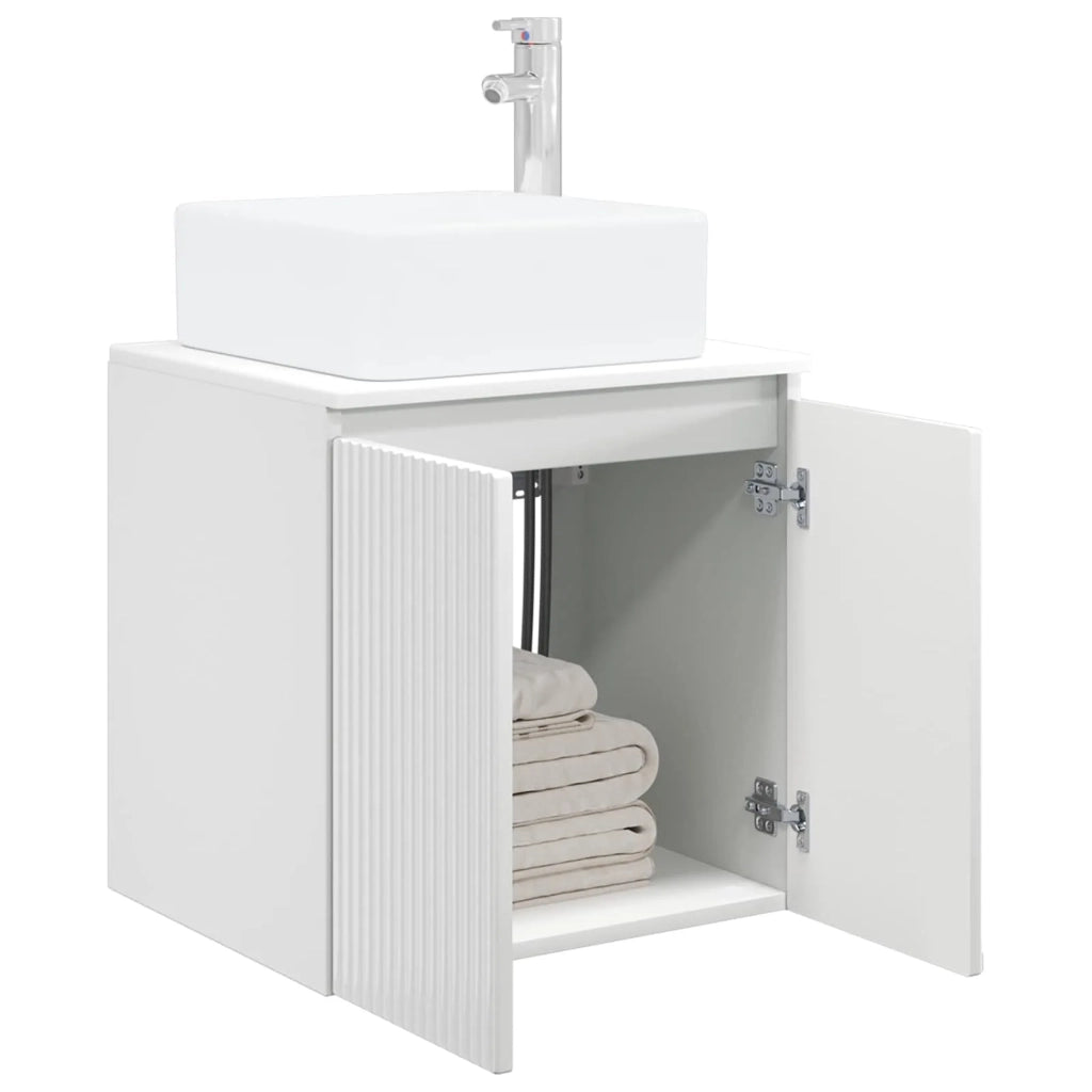 Mobile Lavabo | Armadio Lavabo da Parete Bianco Lucido 53 x 35 x 63 cm