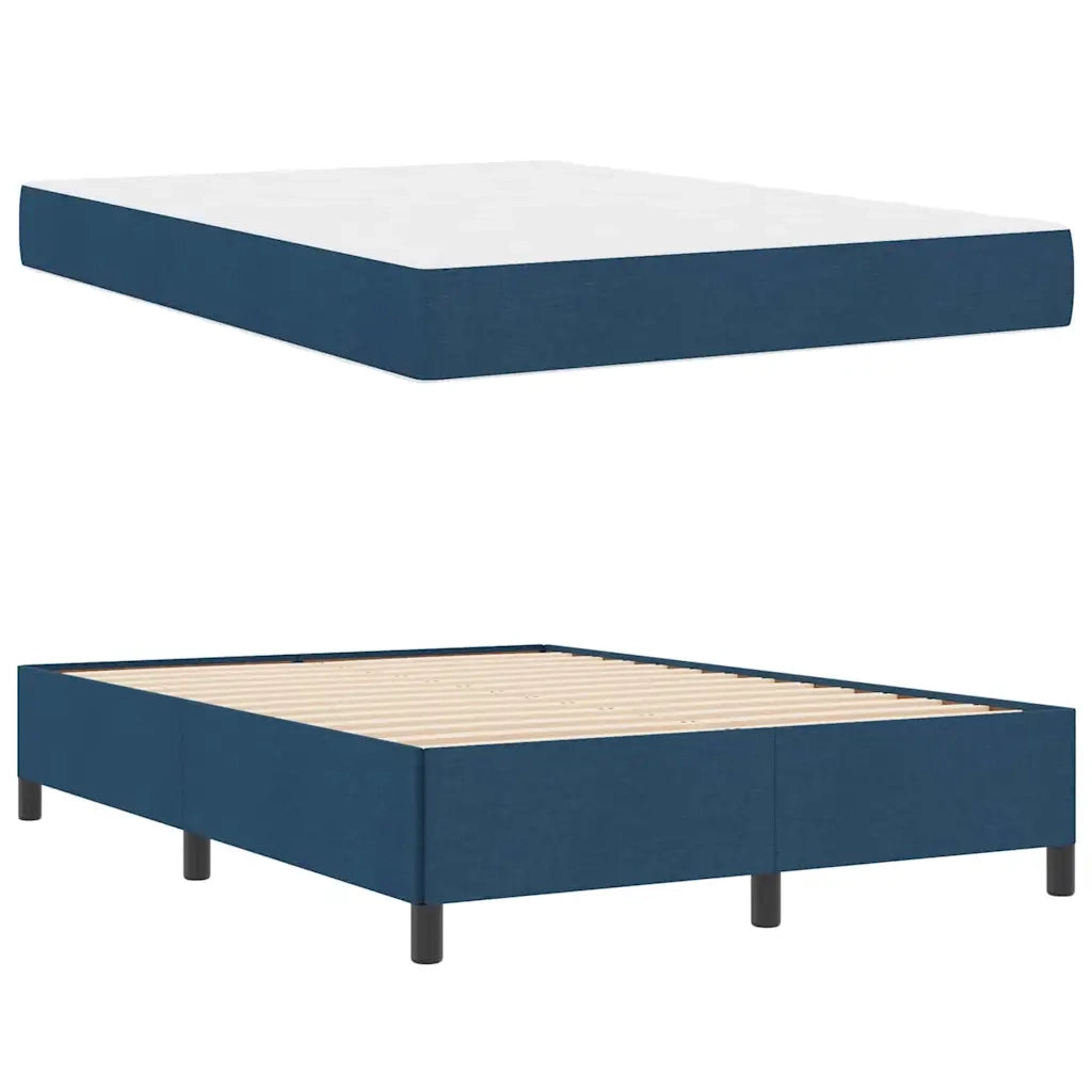Letto a molle Blu 160 x 200 cm Tessuto