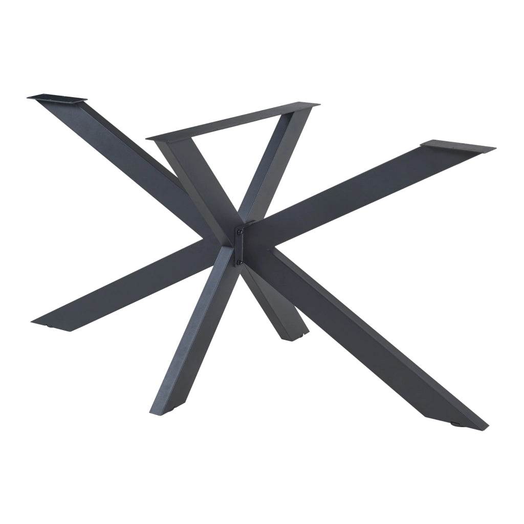 Gamba Centrale Oberau a Forma Stella per Tavolo Fai da te 120 x 68 x 71 cm Acciaio Nero [en.casa]