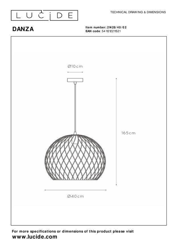 Lampada a sospensione Danza ottone Ø40cm E27 Lucide