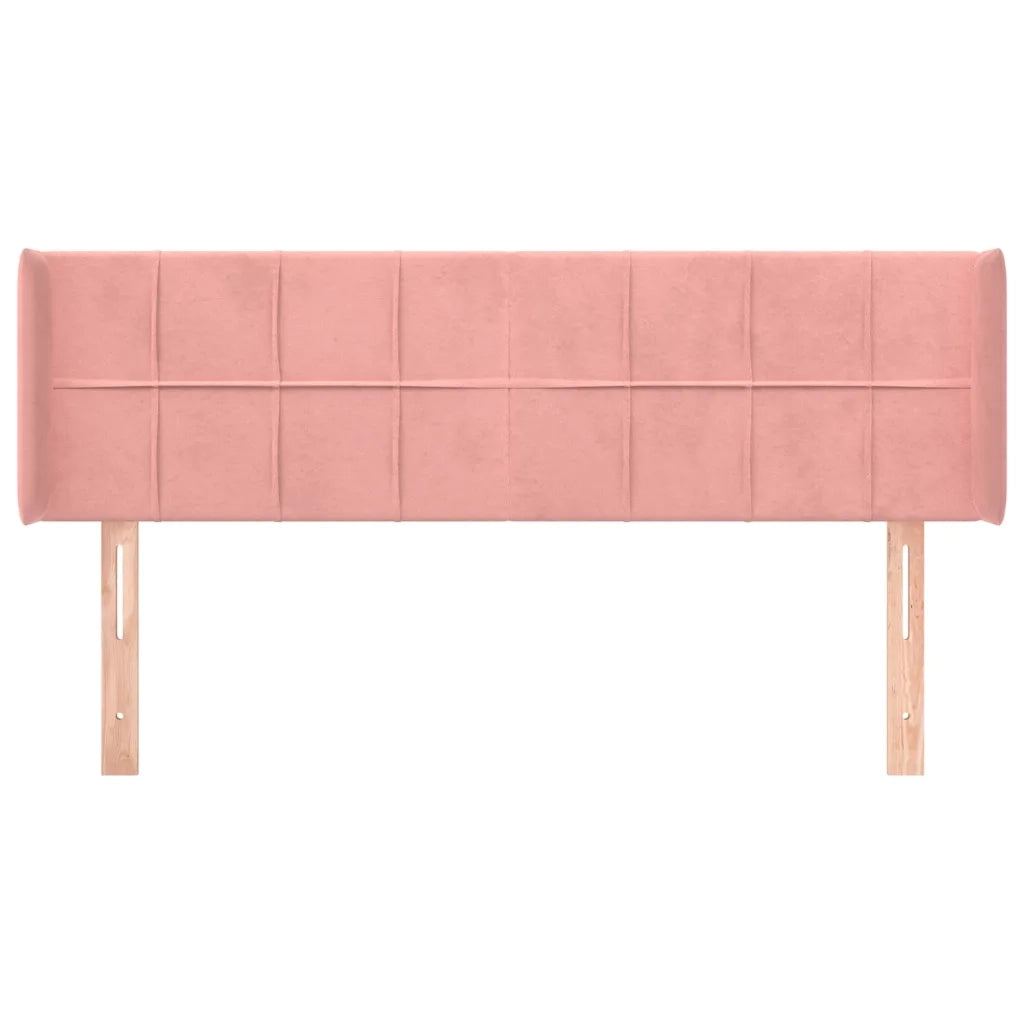Testiera ad Orecchio-Testata con Orecchie Rosa 147x16x78/88 cm in Velluto 115819
