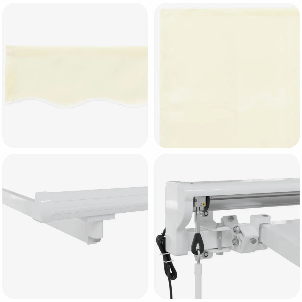 Tettuccio Elettrico Retrattile Crema e Bianco 4 × 3,5 m 3421827