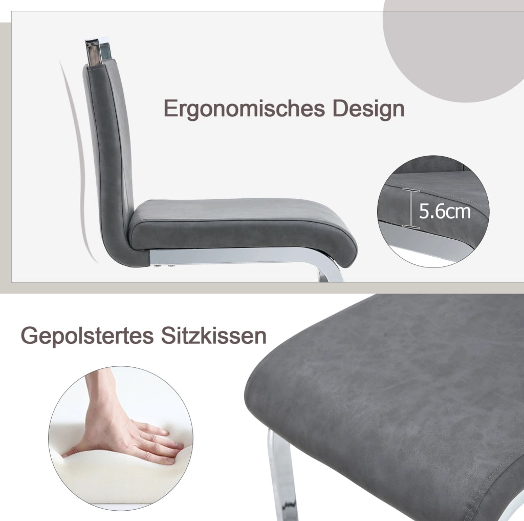SGABELLO BAR 96,5 cm Grigio scuro/Argento in PU Set da 2 pezzi