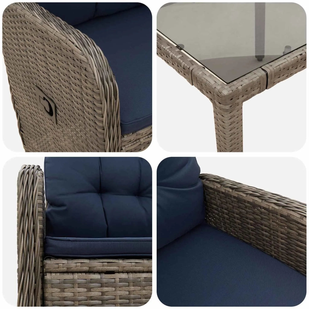 Set da pranzo per esterni 9 pz polyrattan 3422333