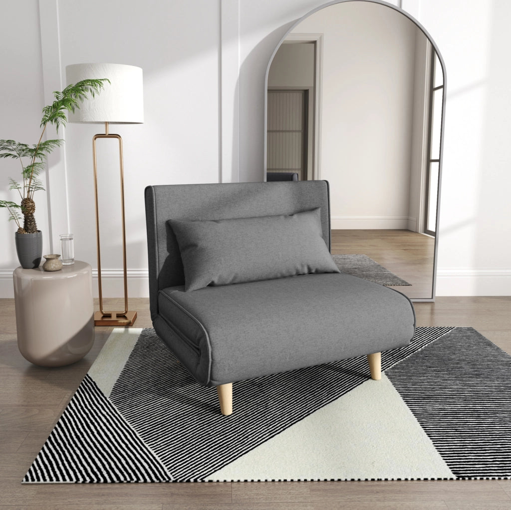 Divano letto singolo convertibile grigio