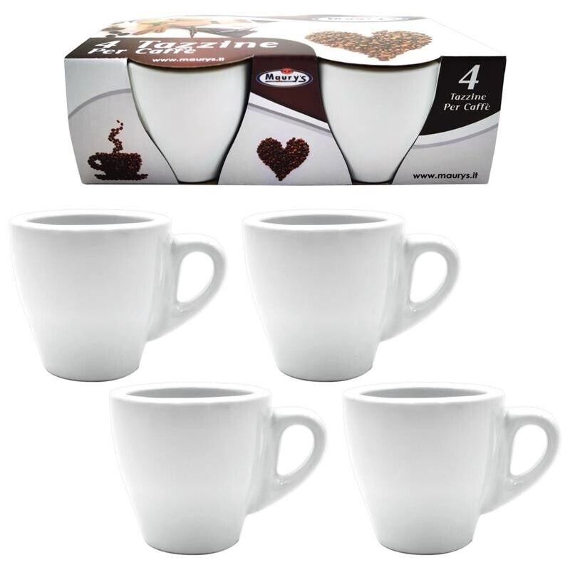 MAURY'S TAZZINE EXPRESS DA CAFFÈ IN SET DA 4 PEZZI IN COLORE BIANCO