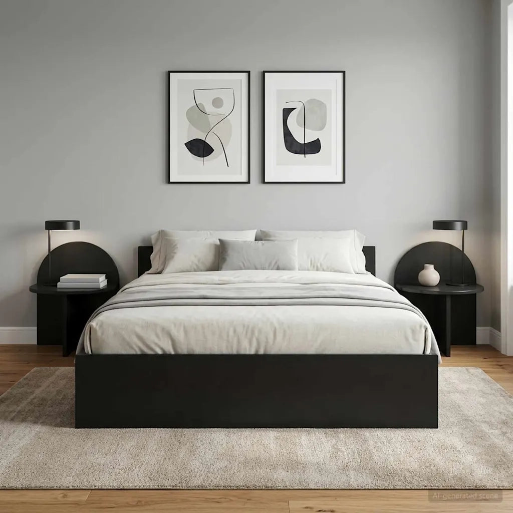 Comodino 2 pz Rovere Nero 40 x 35,5 x 45,5 cm 8001134