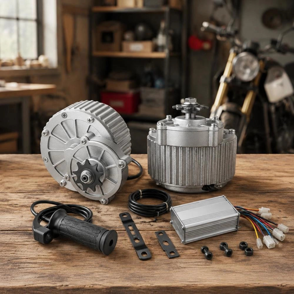 450W Brushed DC Electric Motor – 36V, 3000 RPM Motor With Improved Speed Controller And Twist Grip Throttle Kit, Electric Motor For Go-karts, E-bikes, Motorcycles, Scooters