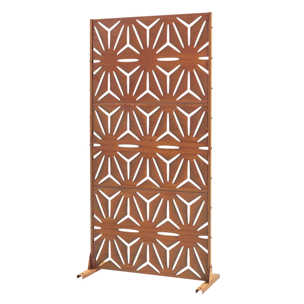Pannello Divisorio Kilsturd in Acciaio Corten a Motivo Decorativo 180x90 cm - Marrone Ossidato casa.pro