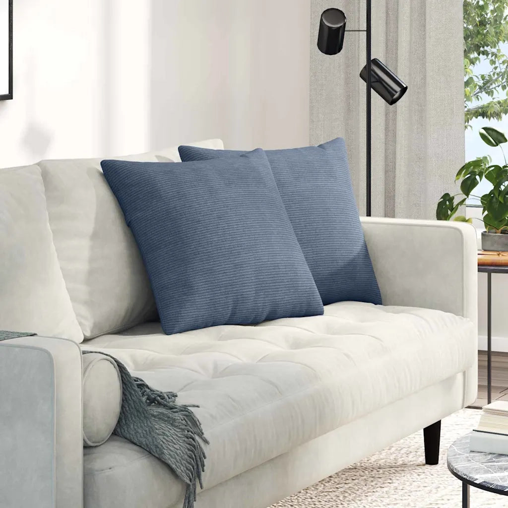 Cuscini da Divano 2 pcs Blu 50 x 50 cm Tessuto in Cords 42013992