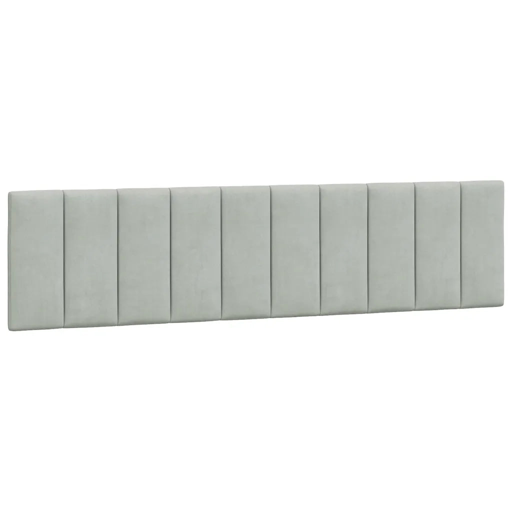 Coussin de tête de lit Hanko gris clair 200 cm velours