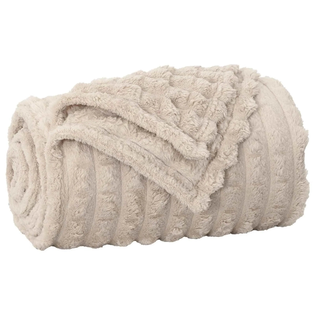 Coperte da Pile 6 pcs Beige 240 x 220 cm Panno