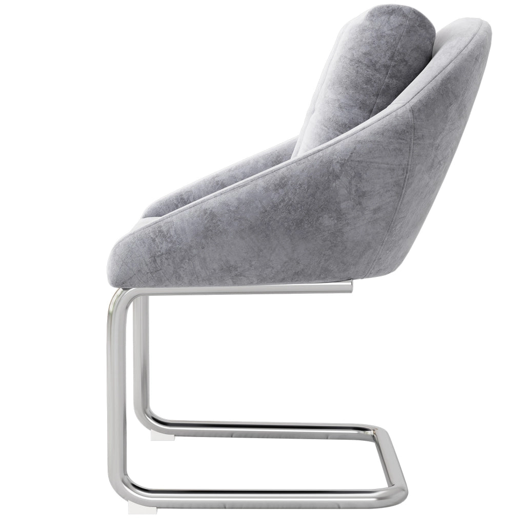 Sedia da pranzo 59x65x82 cm grigia – set da 2 con cuscino