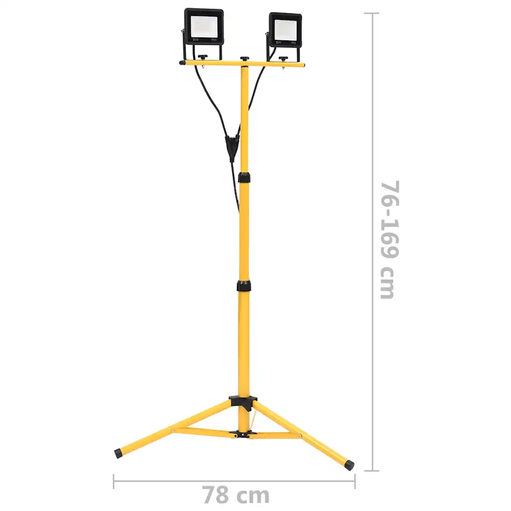 Faretto a LED con Treppiede 2x30 W Bianco Freddo CFW3500302