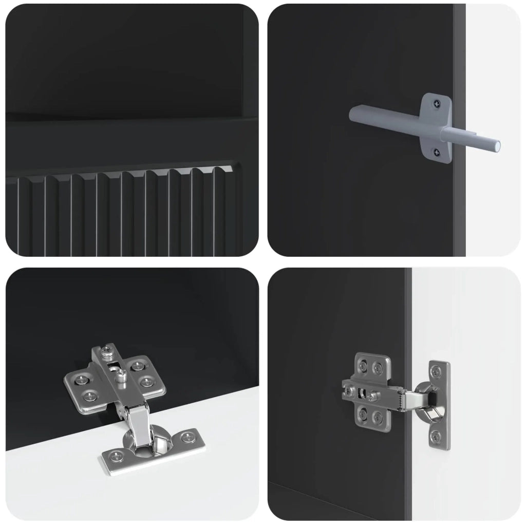 Mobile TV LED a 5 pezzi Nero Legno ingegnerizzato 3416414