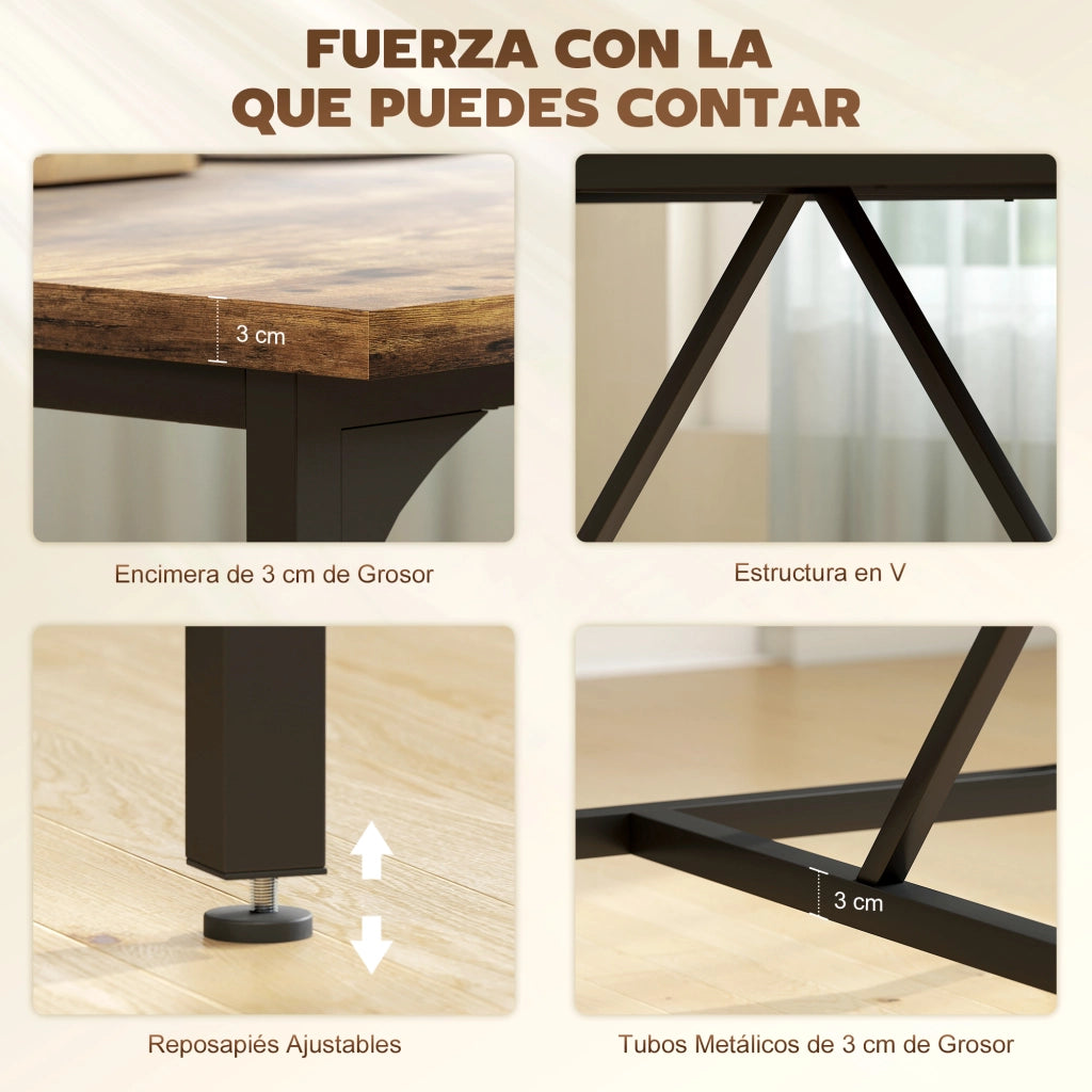 Tavolo da Pranzo Rettangolare Allungabile per 6-8 Persone ¨C Minimal ¨C Legno Massello Effetto Rovere Antracite 180x80x75,5 cm