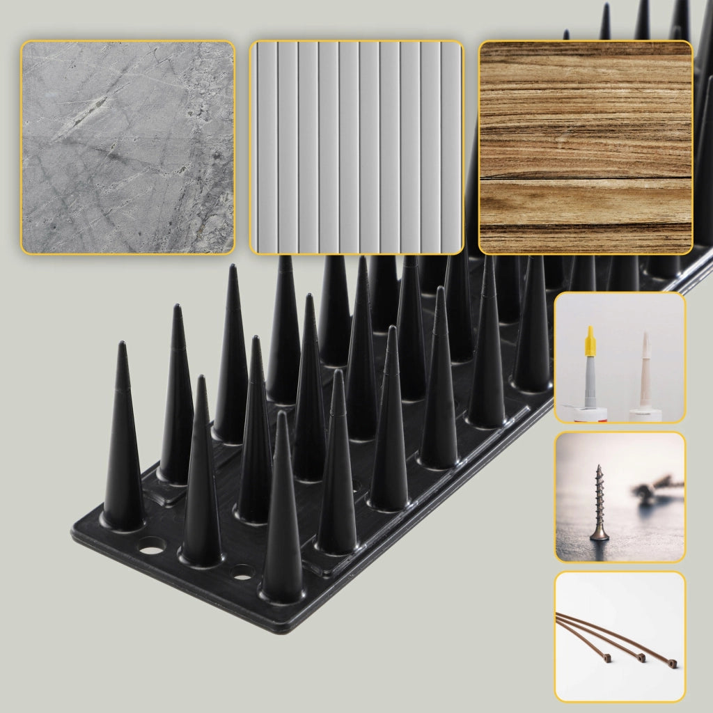 KADAX Punte dissuasive per uccelli e piccioni, striscia di plastica resistente e densa da 51 cm.
