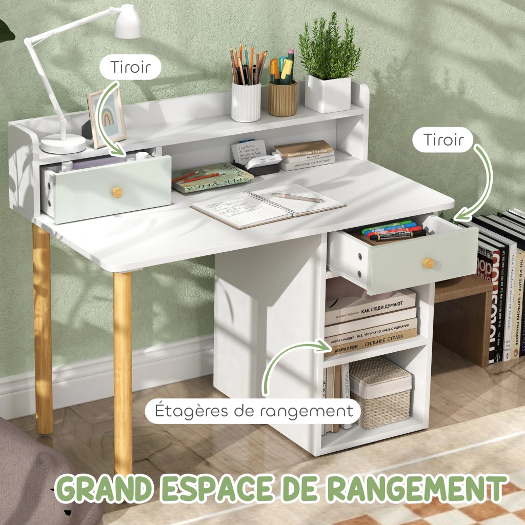 Scrivania bambini con sedia e cassetti ¨C Xylo ¨C verde 85x48x73 cm