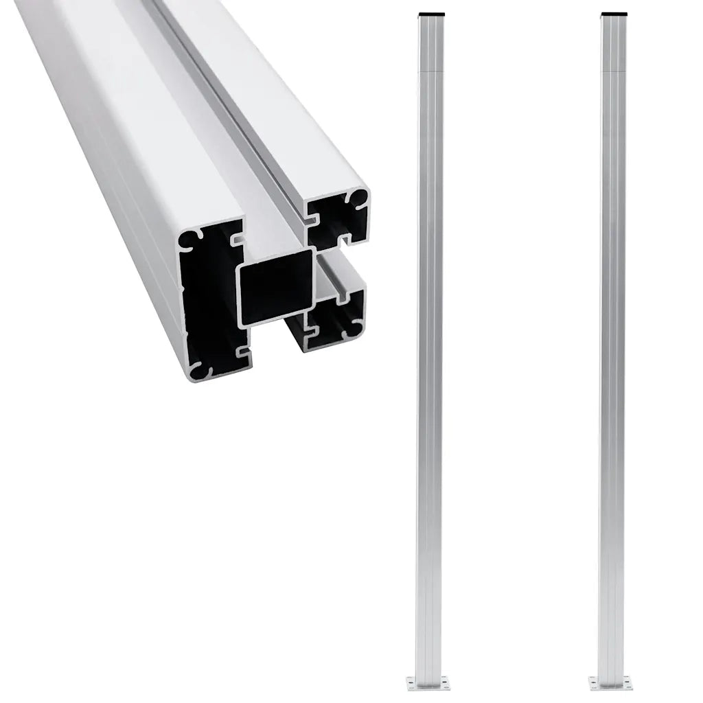 Pali per Recinzione 2 pz in Alluminio 185 cm 49076