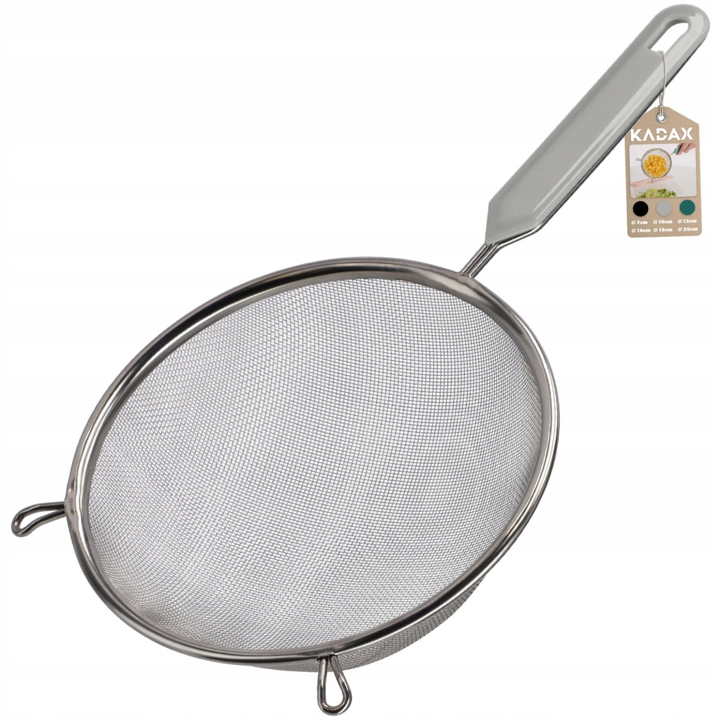 Colino da cucina KADAX con manico in acciaio per setacciare la farina, 10 cm di spessore