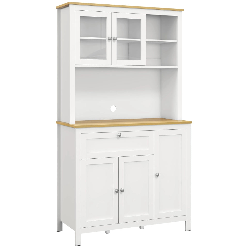 Mobile Cucina con Cassetti e Ripiani ¨C Xylo ¨C Legno Bianco 100x40x180 cm