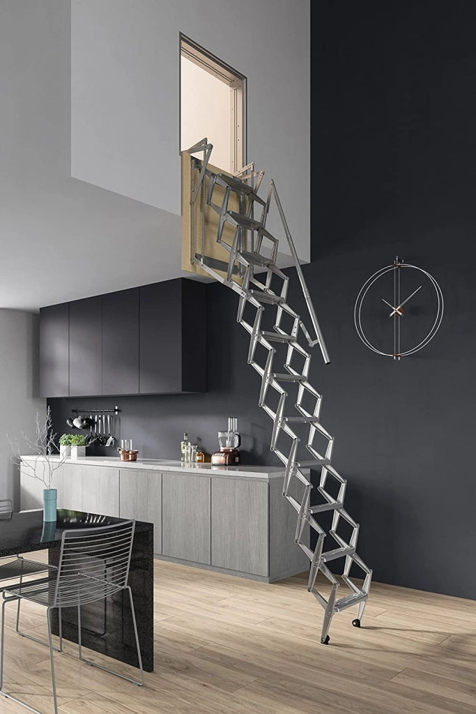 SCALA RETRATTILE A PARETE Cm 80X80 H300 A PANTOGRAFO SCARI WALL