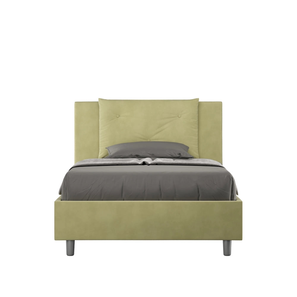 Letto Singolo 80x210 cm con Rete e Contenitore Appia Tè Verde