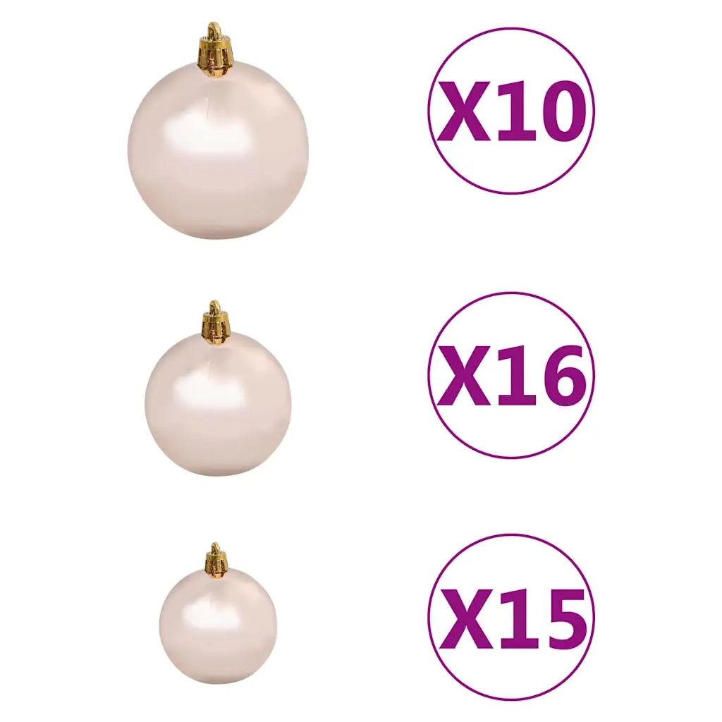 Albero di Natale Preilluminato con Palline Verde 240 cm PVC 3077624