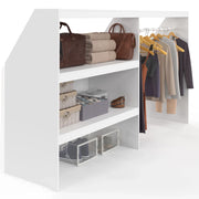 IDMarket - Set spogliatoio sottopiano con scaffale a 2 livelli e armadio estraibile TOMI 195 x 50 x 70/110 cm bianco