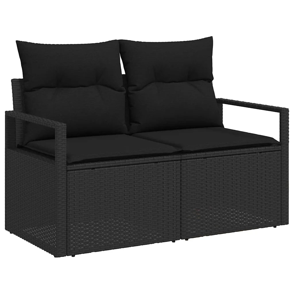 Set Divano da Giardino 11 pcs Nero Poly Rattan 3358501