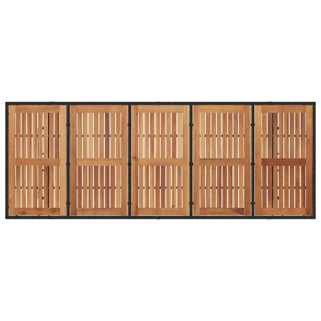 Set da pranzo per esterni 7 pz Nero e Turchese polyrattan 3422376