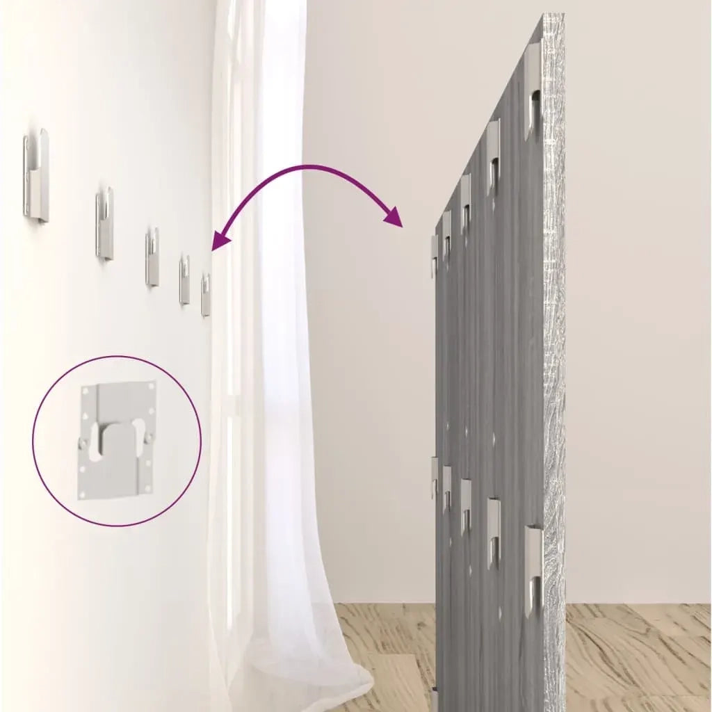 Testiera | Testata Letto con Comodini in Legno Multistrato Grigio Sonoma