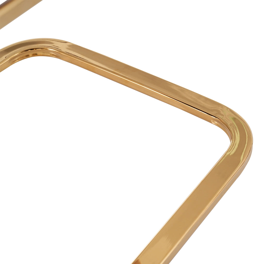 Set di 4 sedie da pranzo con schienale trapuntato e seduta imbottita in velluto beige con gambe in metallo