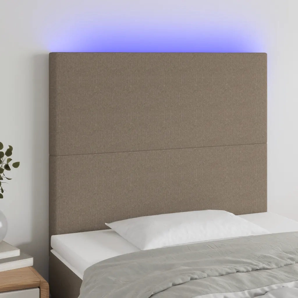 Testiera a LED tortora 90x5x118/128 cm in Tessuto 3122130